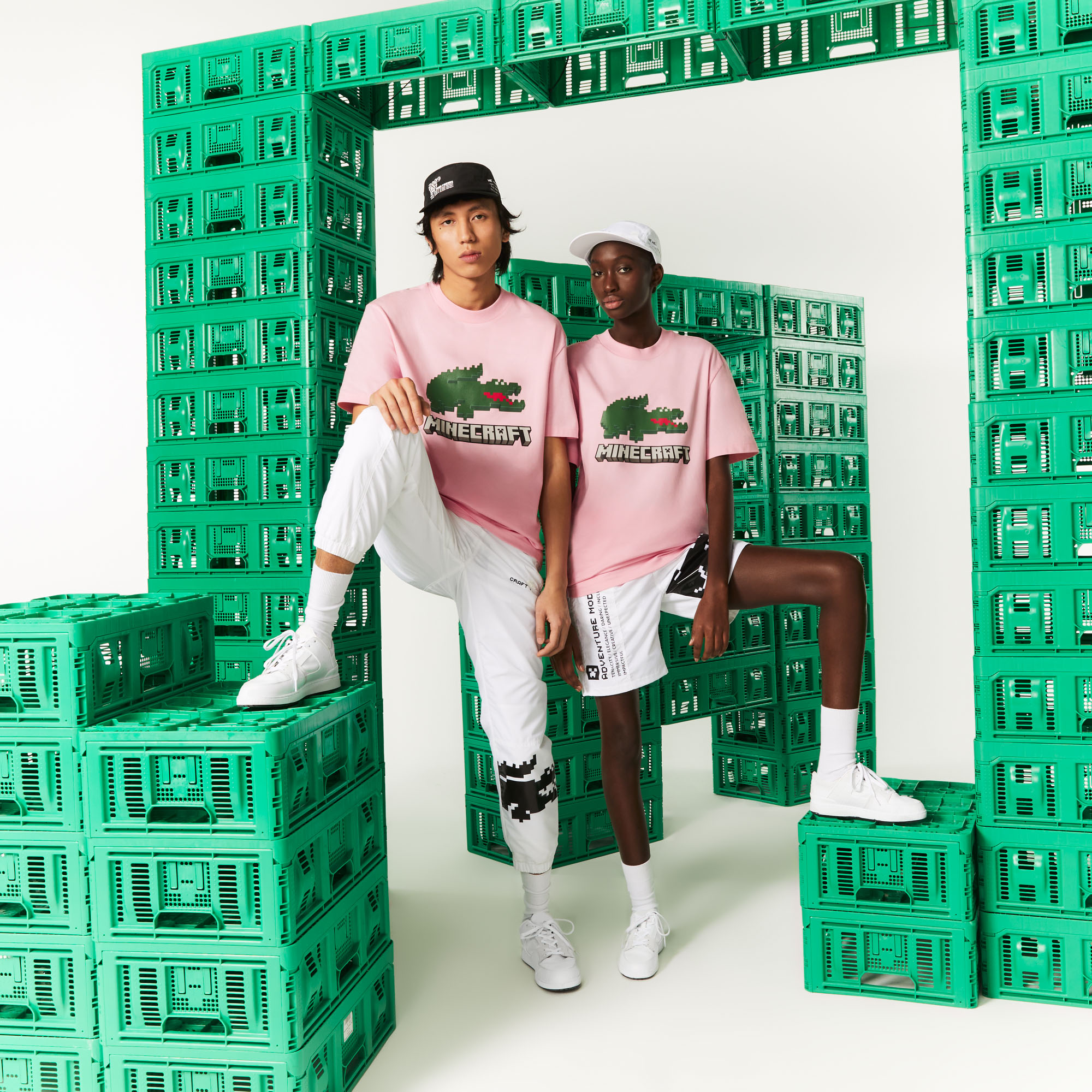 The Lacoste x Minecraft Collection Features A Pixelated Crocodile Logo