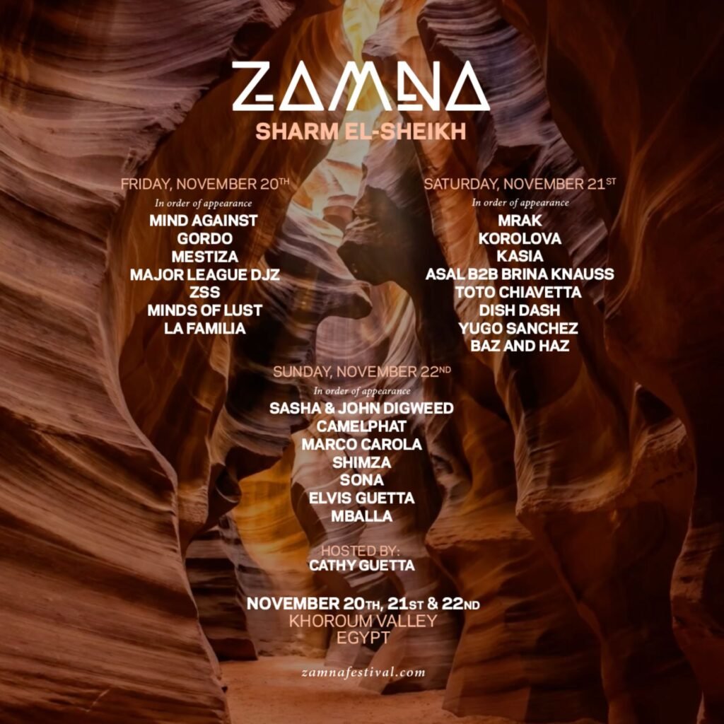 Festival lineup for Zamna Egypt Khoroum Valley - SHARM 2026 - 3 DAYS - square